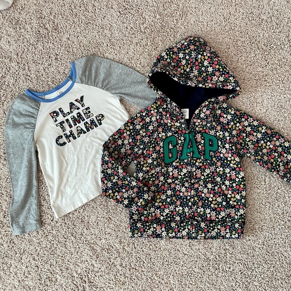 GAP Other - Toddler girl GAP floral hoodie and matching shirt